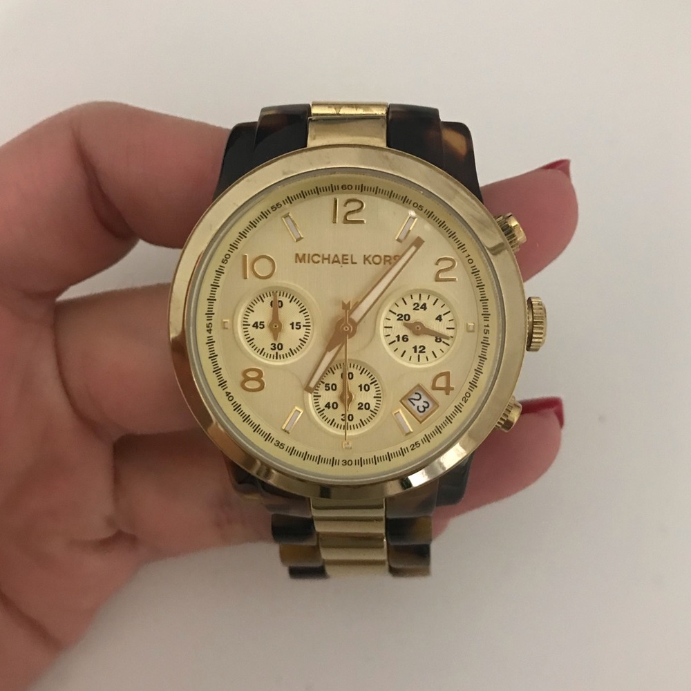 Gold Tortoise Shell Michael Kors Watch